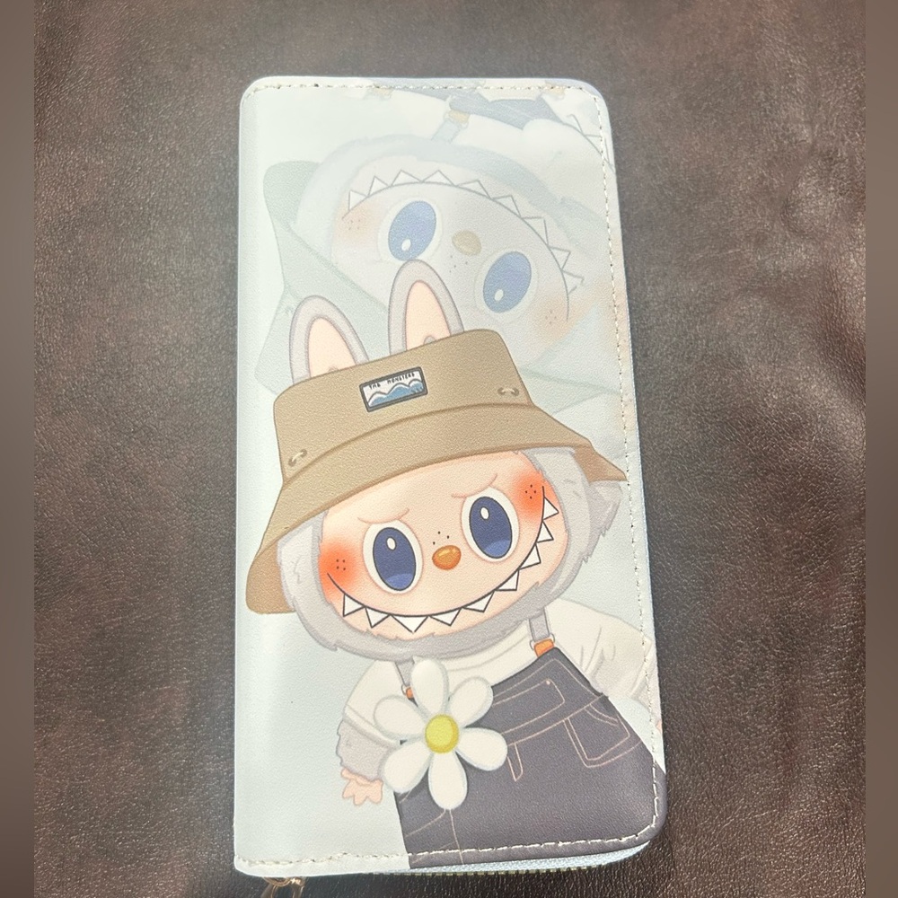 Light blue Fall in Wild Labubu wallet